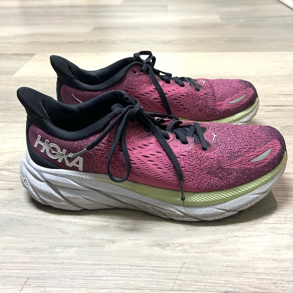 Hoka Shoes Womens 8.5 B Clifton 8 Running Sneakers Hot Pink Workout Comfort - Picture 6 of 16